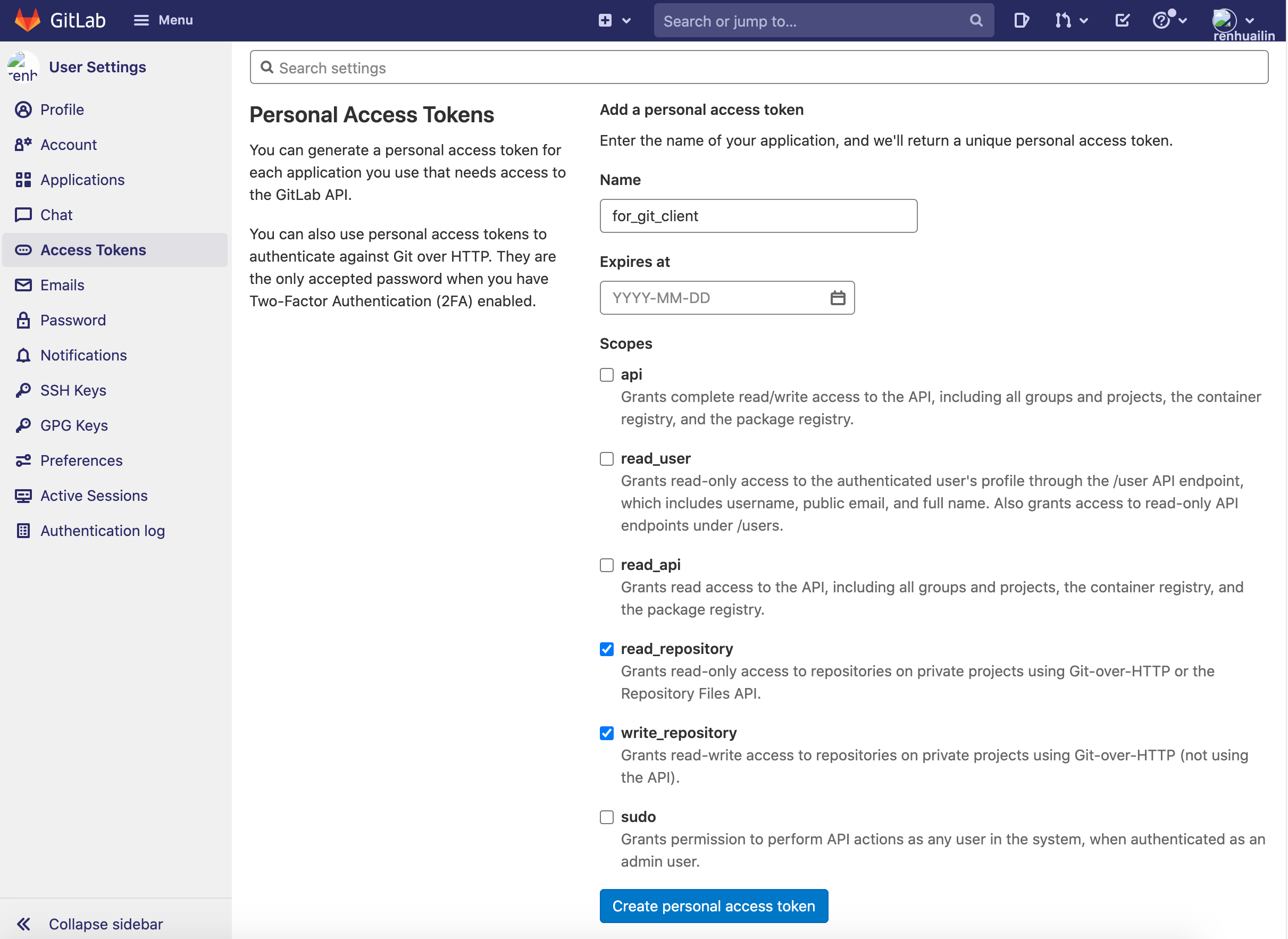 create-personal-access-token